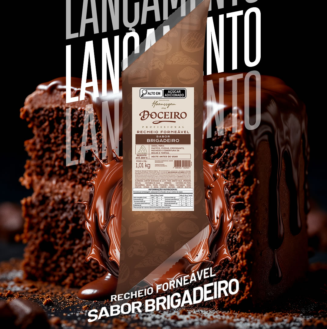 Lançamento Recheio Forneável Sabor Brigadeiro Doceiro: inovação, praticidade e muito sabor